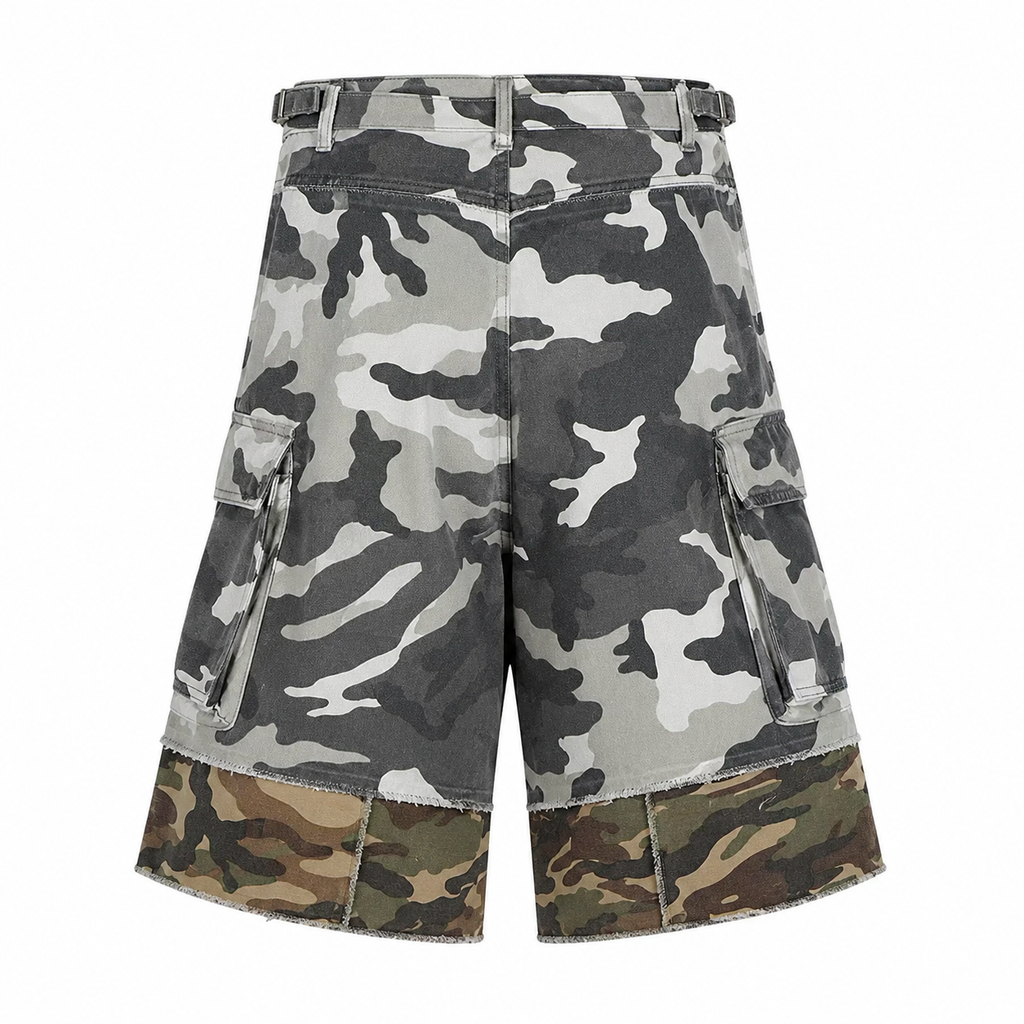 Bottega Desires Utility Camo Cargo Shorts