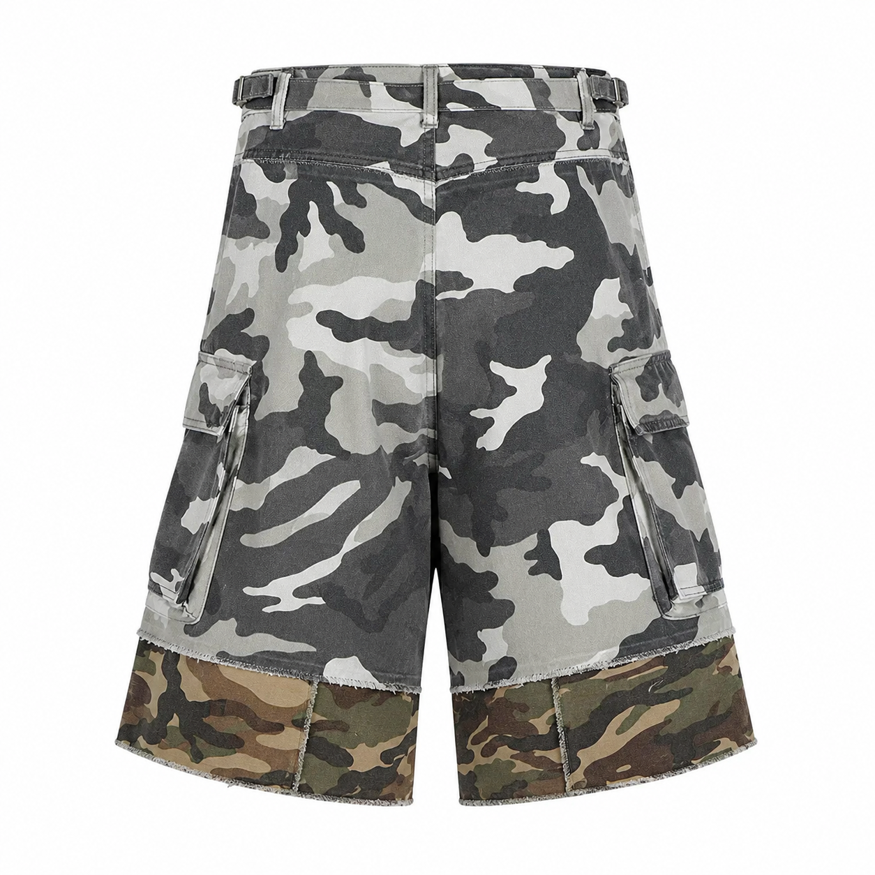 Bottega Desires Utility Camo Cargo Shorts