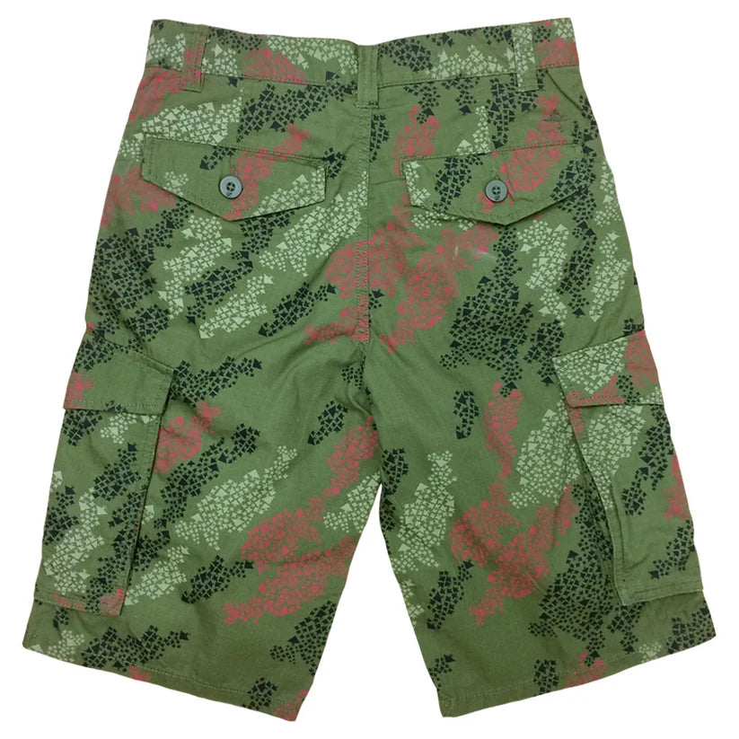 Bottega Desires Designer Camo Cargo Shorts