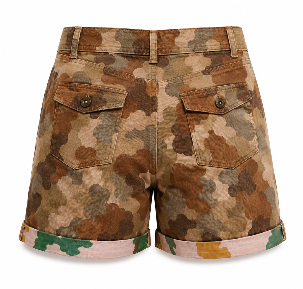Bottega Desires Summer Camo Cargo Shorts
