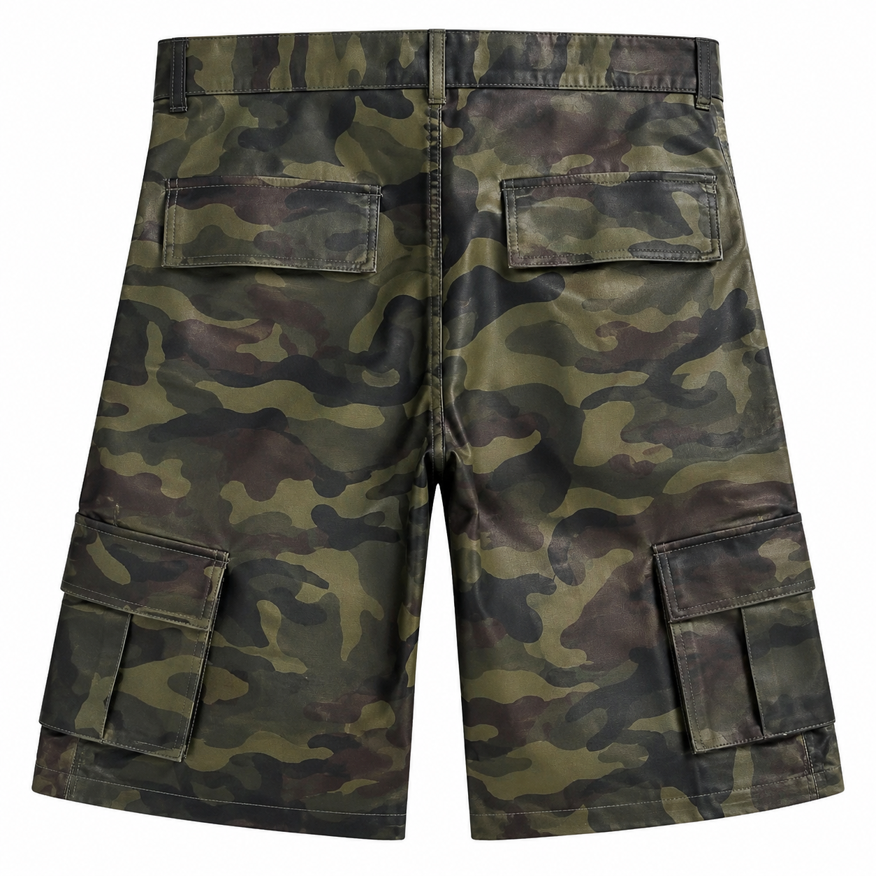 Bottega Desires Tactical Style Camo Cargo Shorts