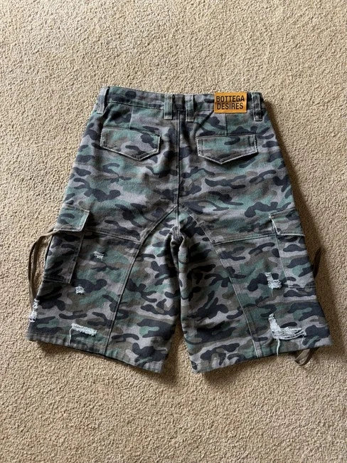 Bottega Desires Camouflage Cargo Shorts USA
