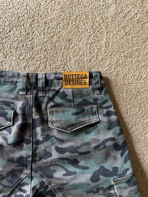 Bottega Desires Camouflage Cargo Shorts USA