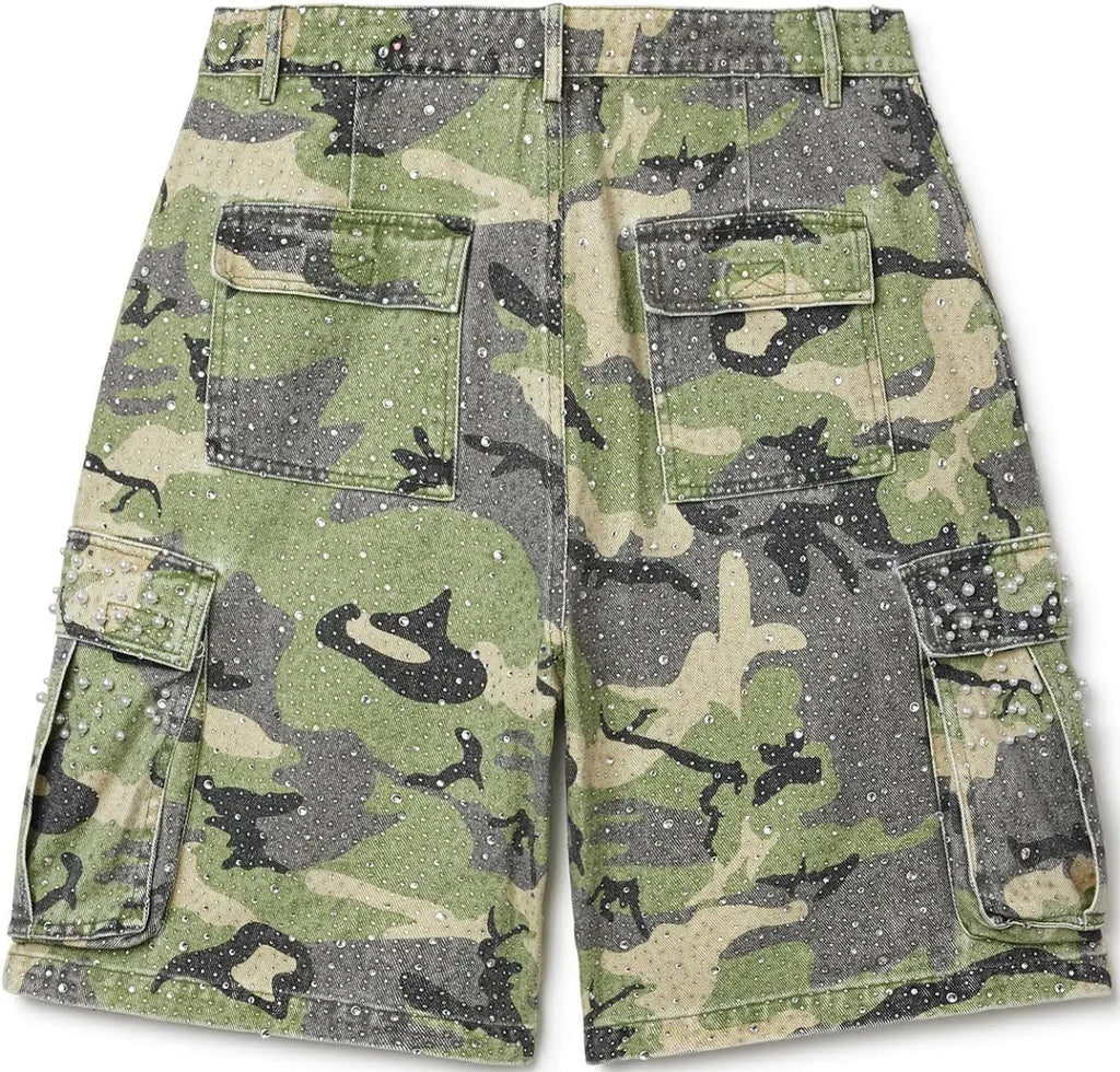 Bottega Desires Army Camo Cargo Shorts