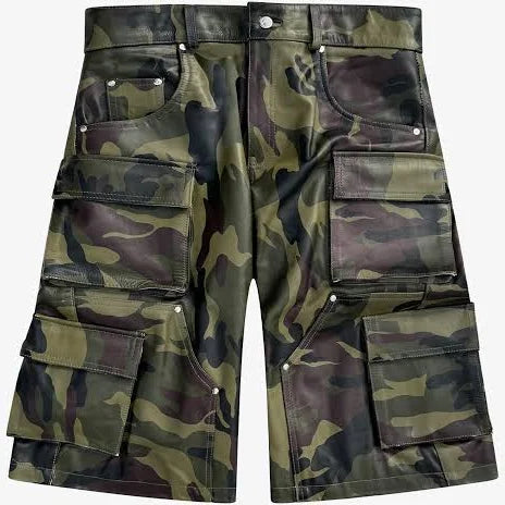 Bottega Desires Tactical Style Camo Cargo Shorts